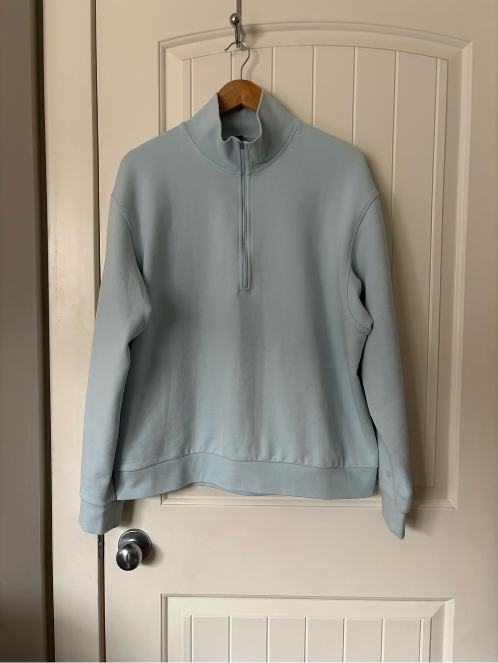 Lululemon French Terry Oversized Half Zip Pullover Baby Blue Size M NWOT